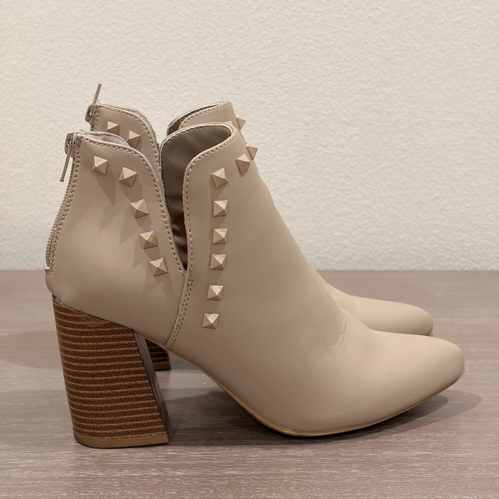 Mari A Studded Ankle Booties Taupe